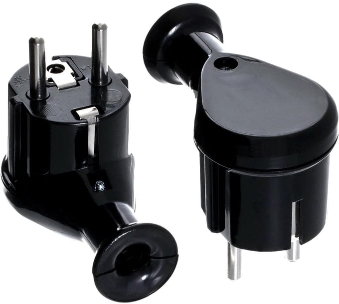 Awtools WT-50 Serie - Haakse Stekker - 10 Stuks - Zwart - Met Aarding