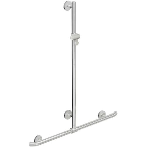 HEWI Warm Touch shower handrail with sliding shower rail, 125 x 96.2 cm 950.35.44051