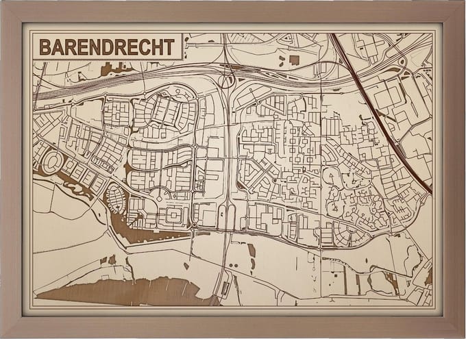 Decoratief Beeld - Houten Van Barendrecht - Hout - Bekroned - Bruin - 21 X 30 Cm