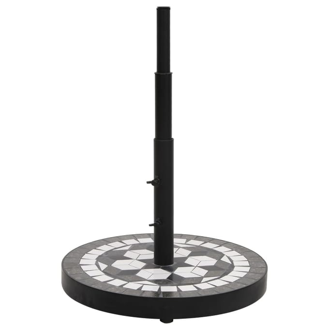 vidaXL - Parasolvoet - rond - 12 - kg - zwart - en - wit