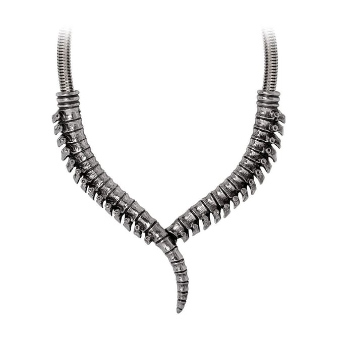 Alchemy Gothic - Gothic Halsketting - Thoracic Collar - voor Vrouwen - zilverkleurig