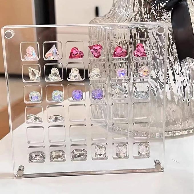 36 Vakken Schelpen Displaydoos Acryl Magnetische Schelpen Display Case Organizer Doos Stapelbaar Klein Knutsels Compartiment Doos schoon