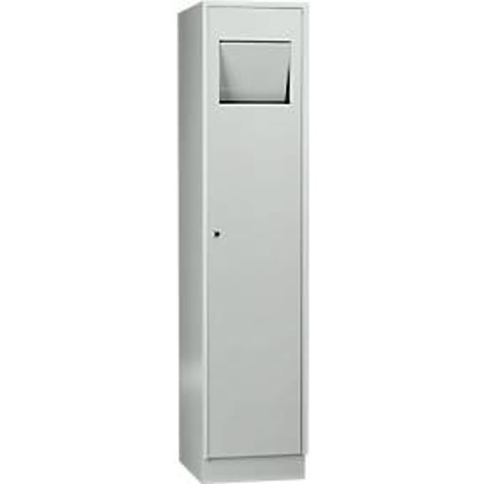 Wasgoedkast, compartimentbreedte aan de binnenzijde 400 mm, afsluitbaar, zelfsluitende klep, lichtgrijs