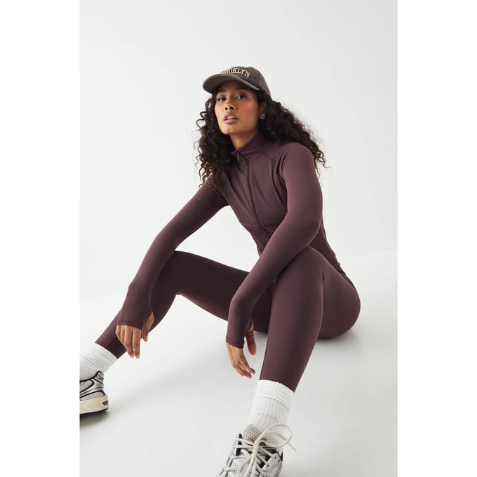 Dames DSGN Studio Sports Ultra Sculpt Hoge Taille Legging | Chocoladebruin | Maat: Medium