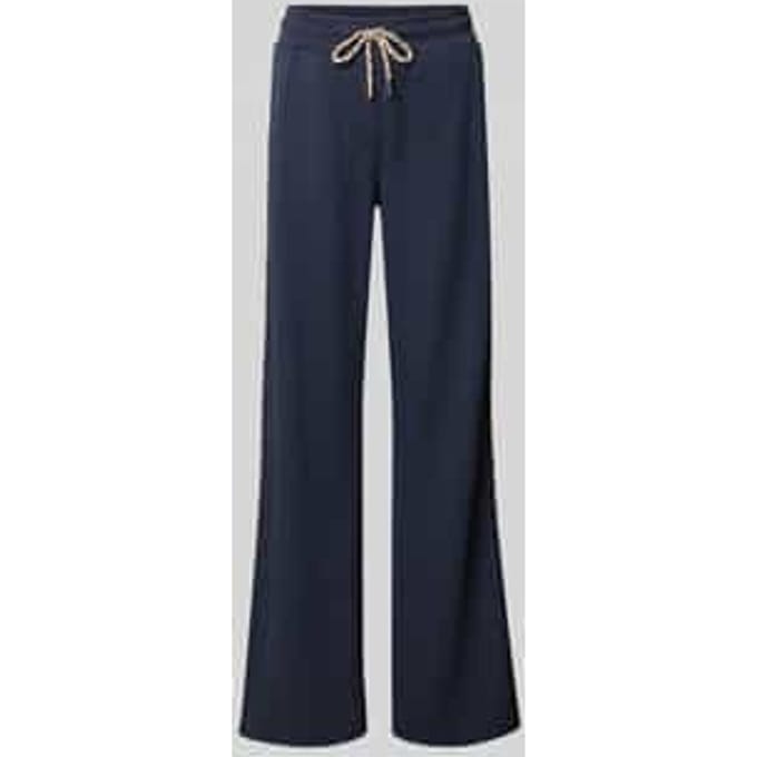 Sweatpants van viscosemix met wijde pijp