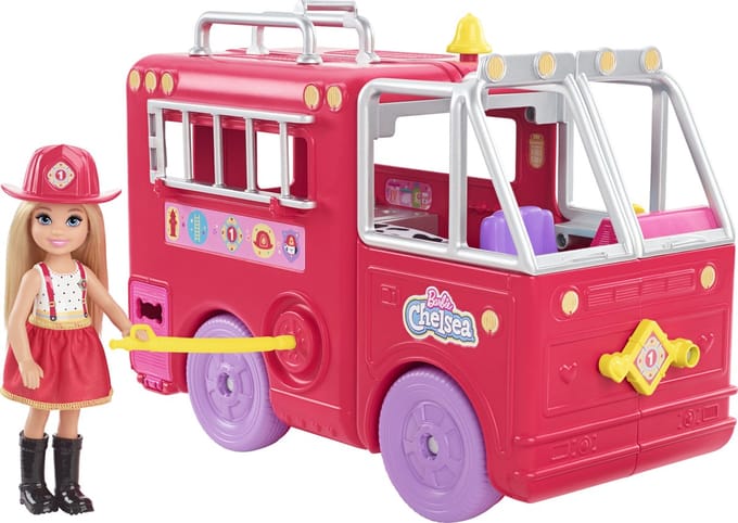 Barbie Chelsea en haar brandweerauto Speelpoppen