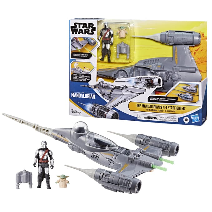 Star Wars 10cm Epic Hero Series N1 Starfighter With Mando & Grogu