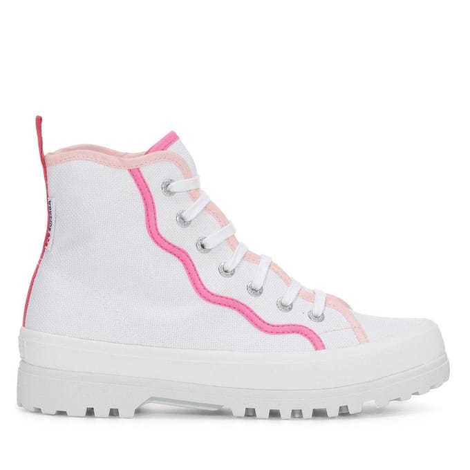 Superga Dames/Dames 2341 Alpina Krullende Bindingen Enkellaarsjes (Wit/Roze)