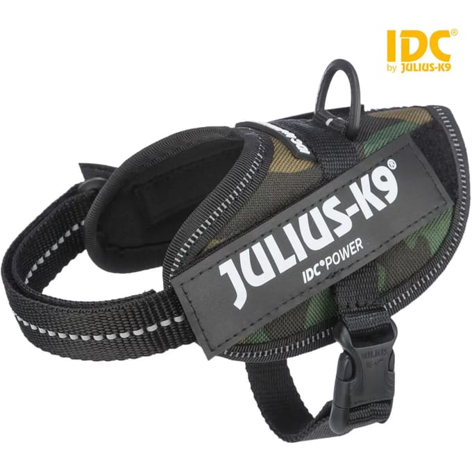 JULIUS-K9 IDC®-Powertuigje - Camouflage - Maat 2XS: Borstomvang 33 - 45 cm