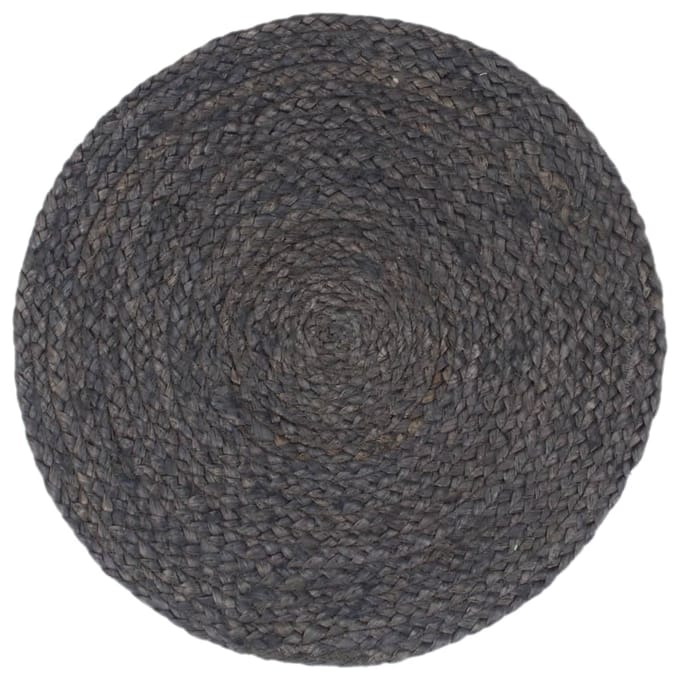 vidaXL Placemats 4 st rond 38 cm jute donkergrijs