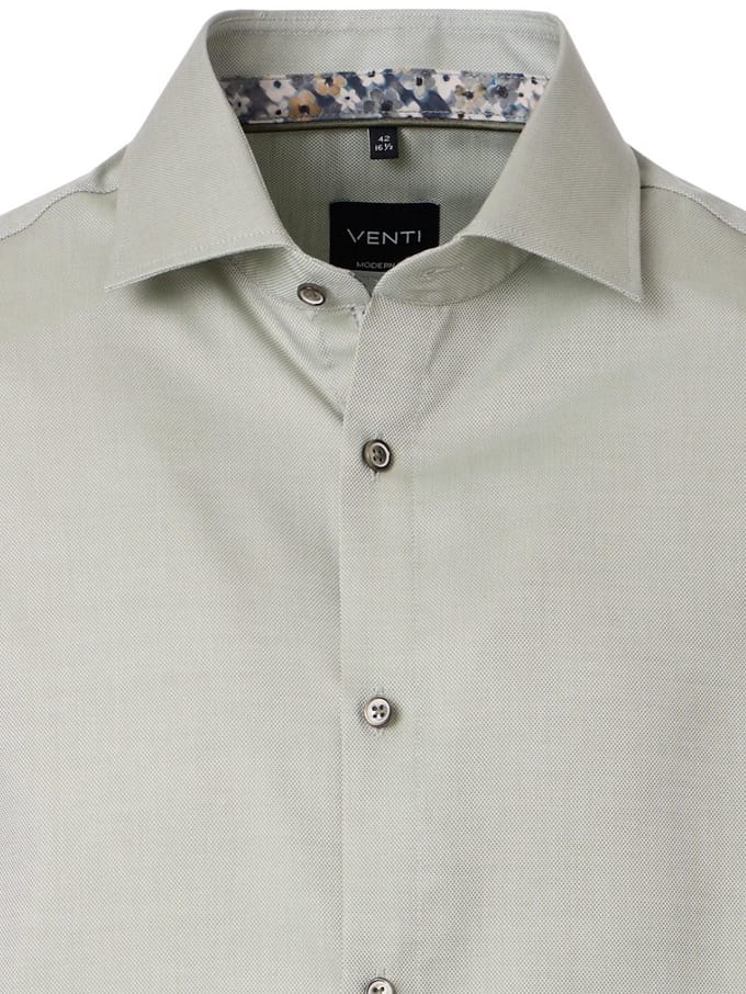 Groen Venti Overhemd Kent Kraag Met Motief Modern Fit - L