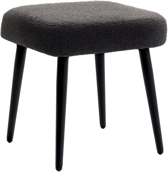 HOMCOM-Fußhocker-Polyester, Stahl-42L x 42B x 47H cm-Dunkelgrau