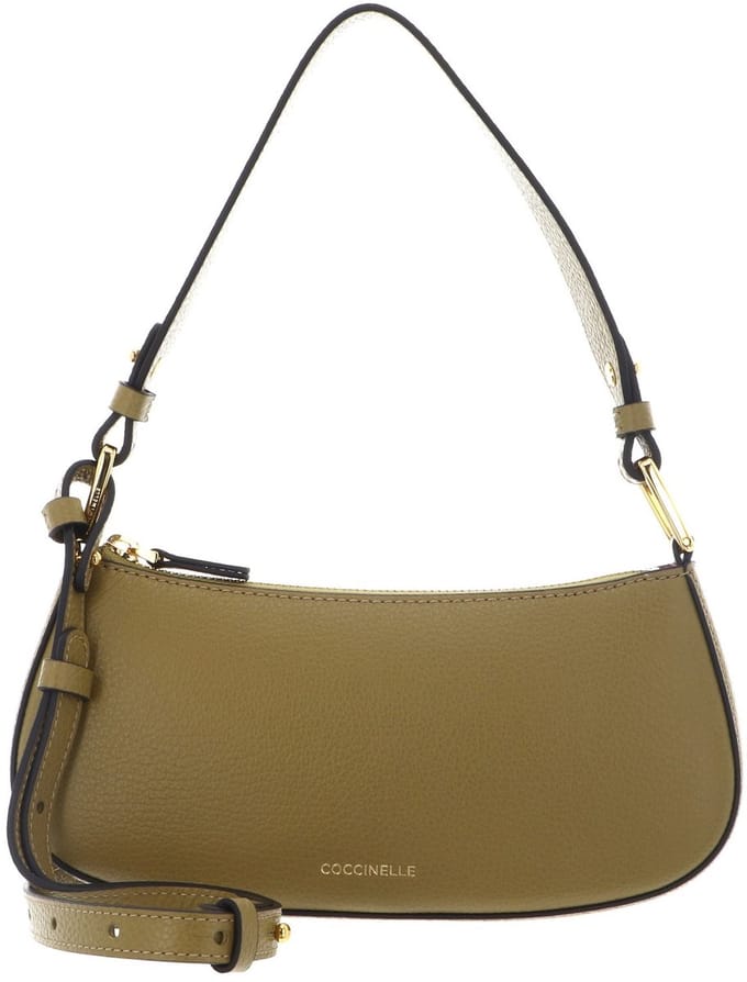 COCCINELLE Leren schoudertas avondtas Merveille Mini Bag Seagrass kaki