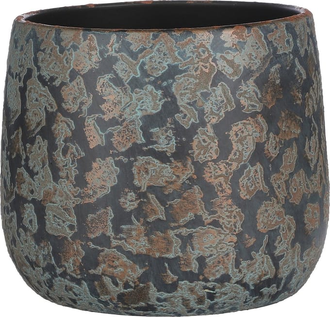 Mica Decorations Bloempot/schaal - keramiek - kamerplanten - koper - D20 x H20 cm