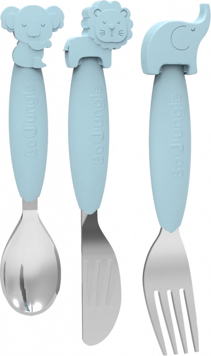 Bo Jungle B-Silicone Blauw Bestek Set B500670