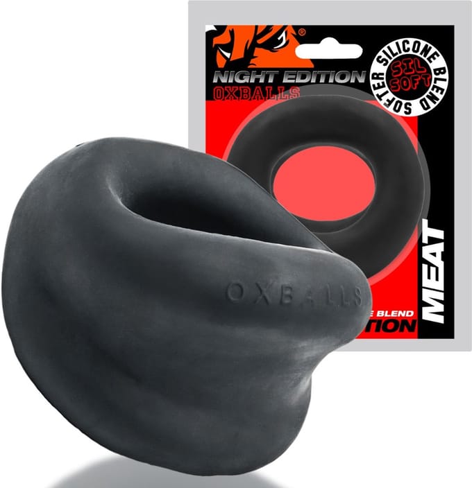 Oxballs - Meat Cockring - Night Edition - Siliconen/TPR - Zwart