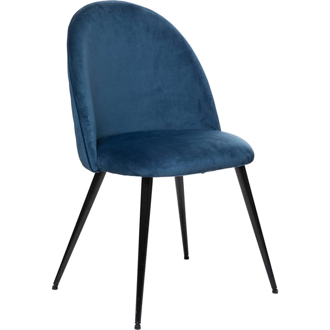 Eazy Living Velvet Eetkamerstoel Nathan Blauw