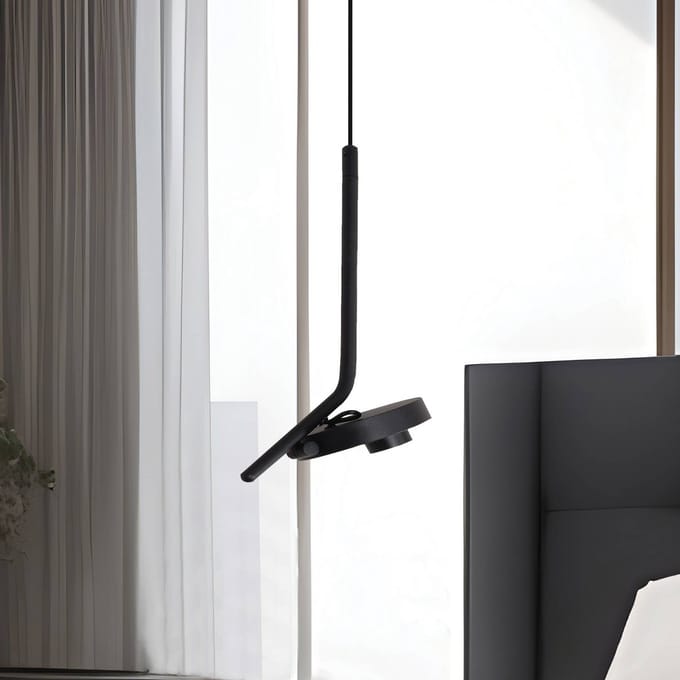 Viokef LED hanglamp Factory, zwart, Ø 15 cm, metaal