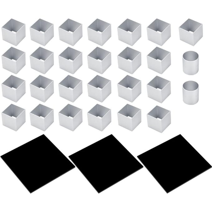 Moule à gâteau cube en métal 3D Rotation trois couches Mousse Gâteau Dessert Moule de cuisson Outil gray