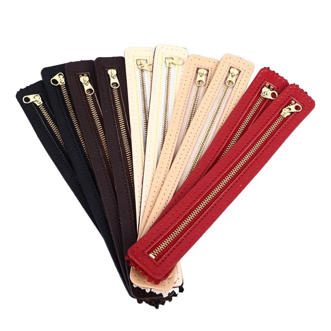 10 stuks DIY Leer Rits Modieus Casual Eenvoudige Stijl Echt Leer Rits voor Tassen Kleding beige
