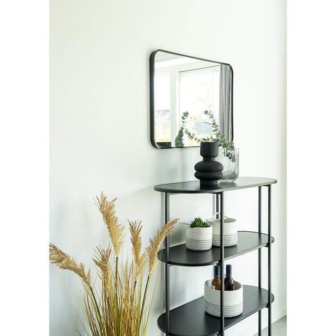 Vita Shelf - Ovale plank met zwart frame en 4 zwarte planken