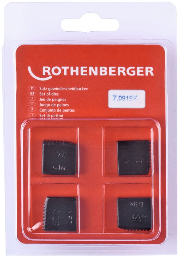 ROTHENBERGER SC Snijbekken, NPT, 3/4", 4 stuks - 070919X