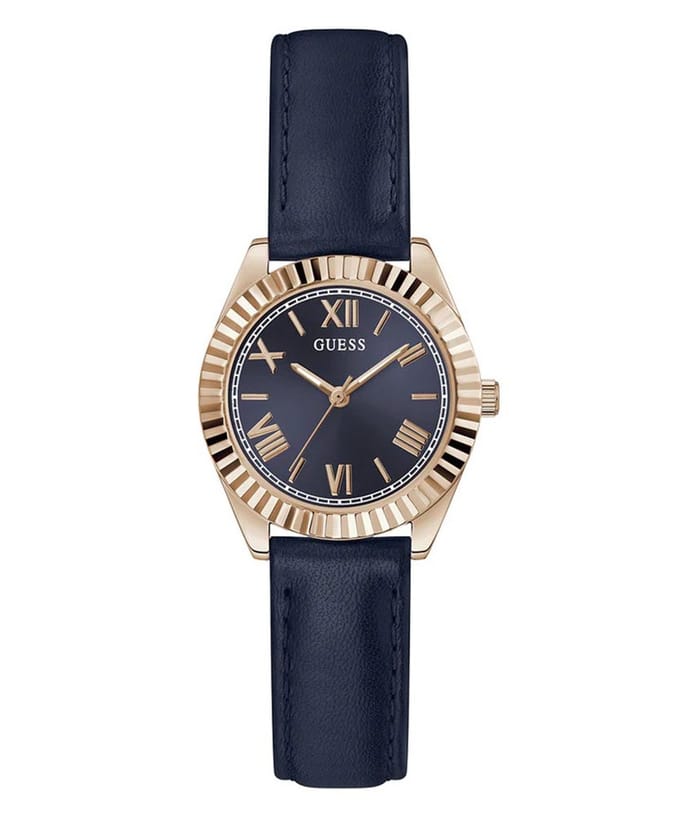 Guess Mini Luna GW0761L2 Horloge - Leer - Blauw - Ø 30 mm