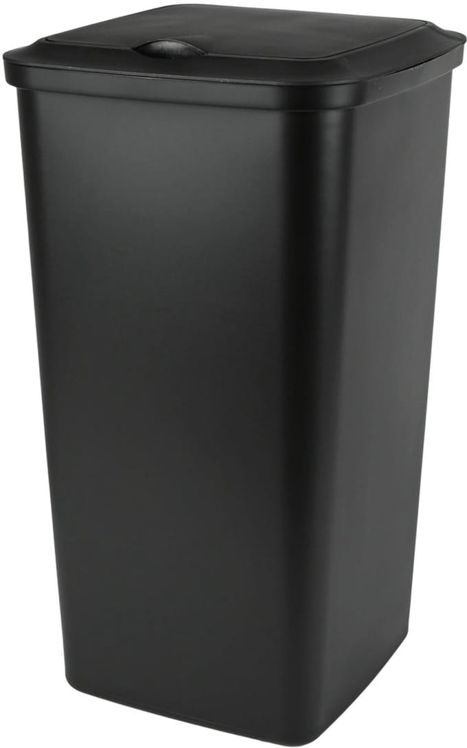 Prullenbak - Afvalbak - 24L - Zwart - Klep