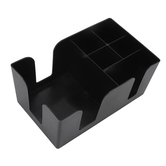 Koffiestation Organizer Multifunctionele Classificatie ABS Rechtopstaande Koffie Condiment Organizer met 6 black