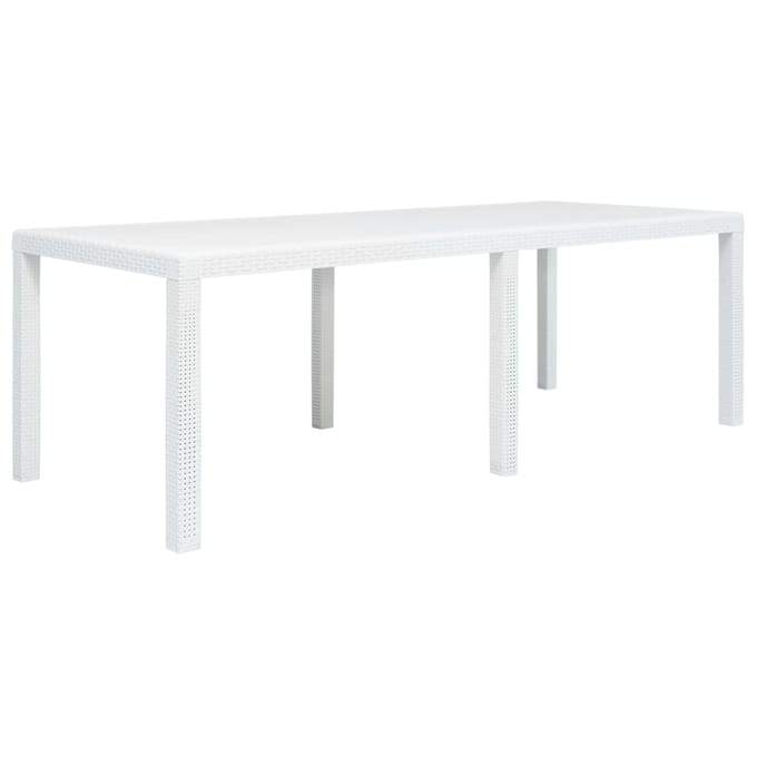 vidaXL - Tuintafel - 220x90x72 - cm - rattan-look - kunststof - wit