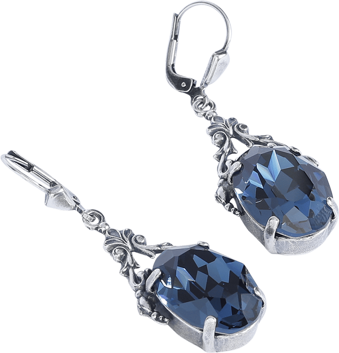 Krikor - Gothic Oorbel - Sky at Night - voor Vrouwen - zilverkleurig