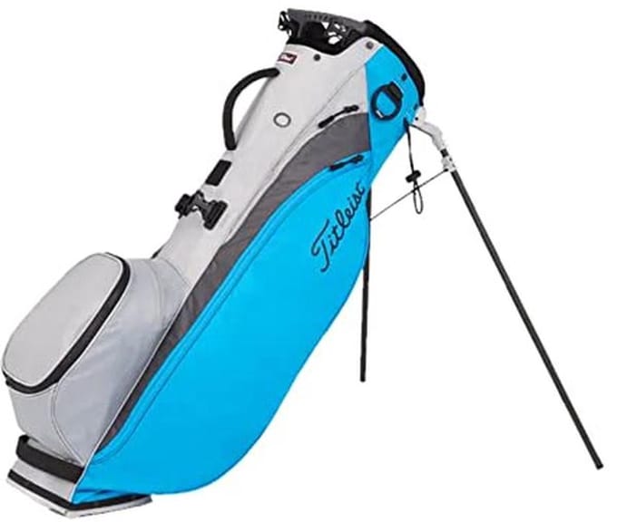 Ultralichte Golfstandbag met Dubbele Riem in Blauw en Grijs
