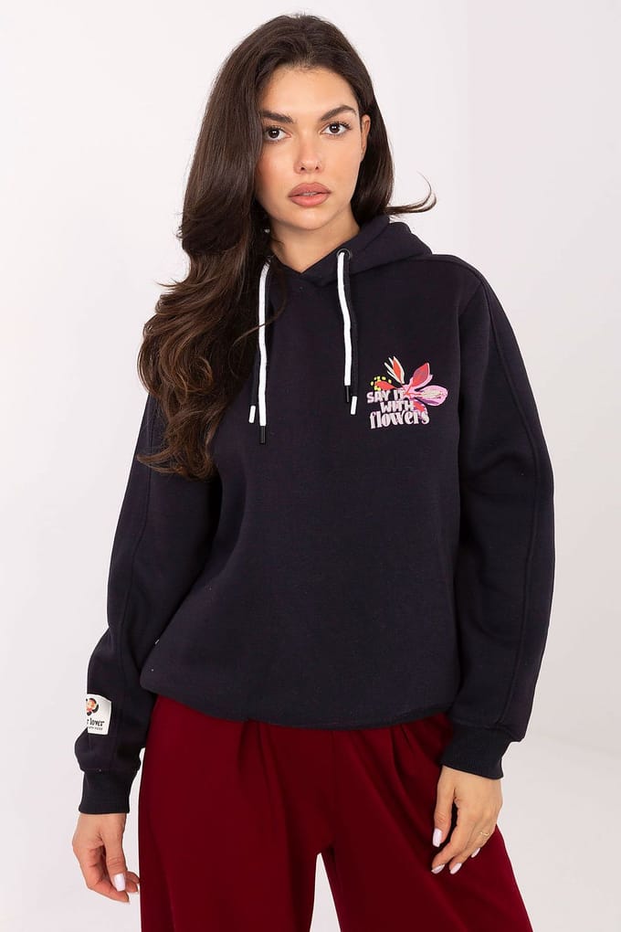 Embroidered Emblem Hoodie - Dark Grey / M