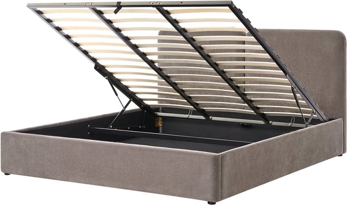 ARBOIS - Bed met opbergruimte - Taupe - 180 x 200 cm - Polyester