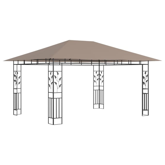 vidaXL - Prieel - met - klamboe - 180 - g/m² - 4x3x2,73 - m - taupe