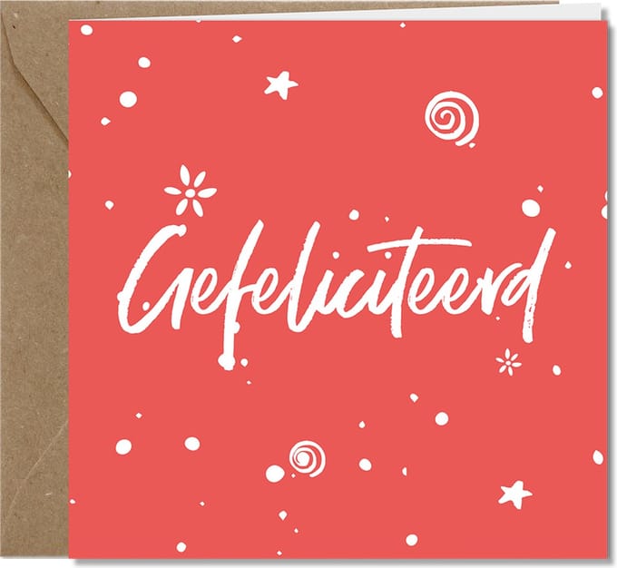 Tallies Cards - Gefeliciteerd - Color & White wenskaarten