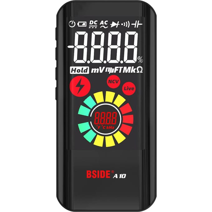 BSIDE A10 Mini multimètre numérique intelligent NCV testeur multifonctionnel voltmètre tension AC/DC noir