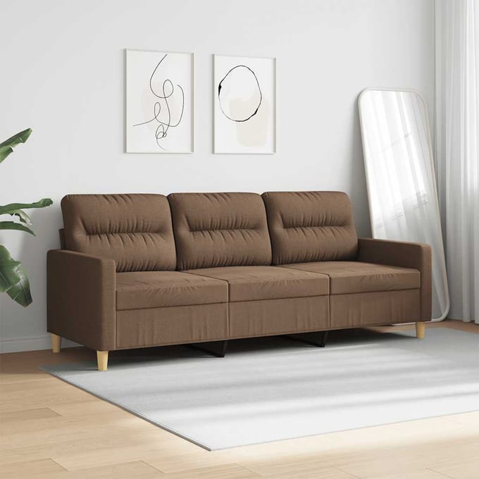 vidaXL - Driezitsbank - 180 - cm - stof - bruin