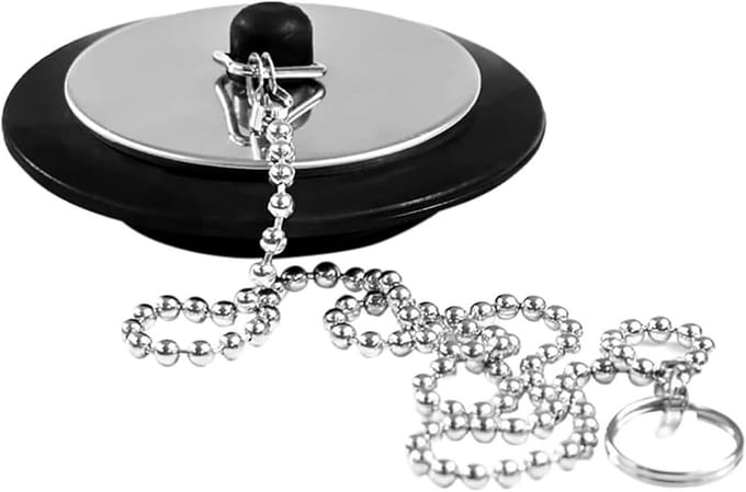 Universele Badplug met Ketting voor Gootsteen en Wastafel