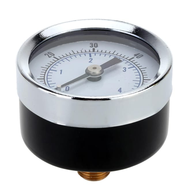 1/8  BSPT Luchtcompressor Hydraulische Manometer 0-60 PSI Achtermontage 40mm Wijzerplaat zilver/zwart