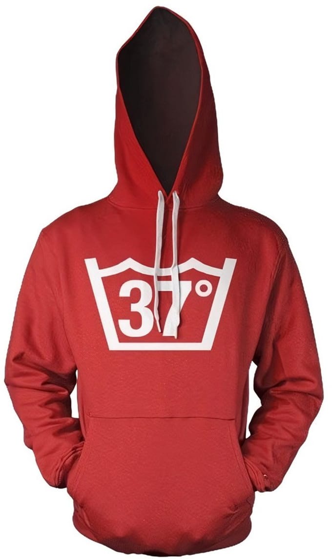 Hybris 37 Celcius-hoodie rood