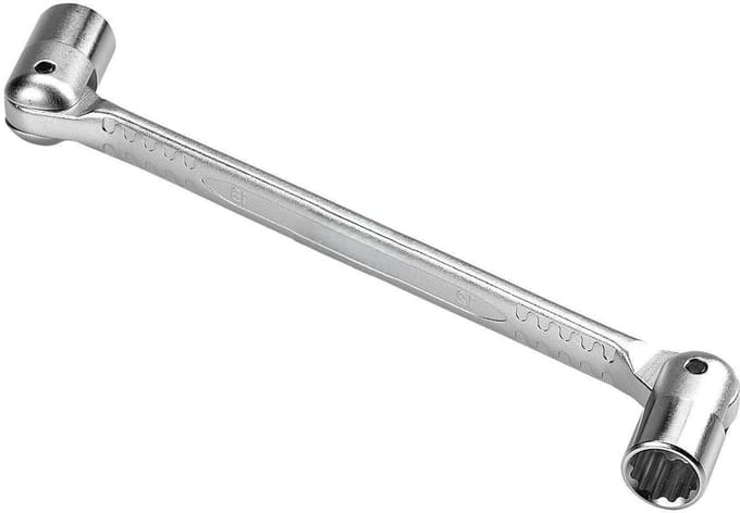 Scharnierende steeksleutel - Koppelbare sleutel - Mechanisch werk - Compact en veelzijdig - 24 x 27 mm - Metaal
