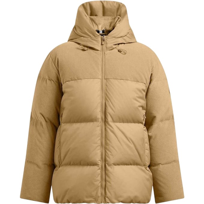 Under Armour Dames Limitless Ribfluwelen Gequilt Pufferjack (Bruin)