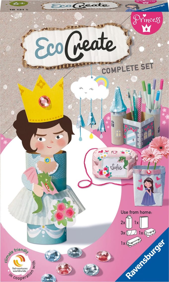 Ravensburger EcoCreate Mini Princesses -  Hobbypakket - Knutselen met oude verpakkingen