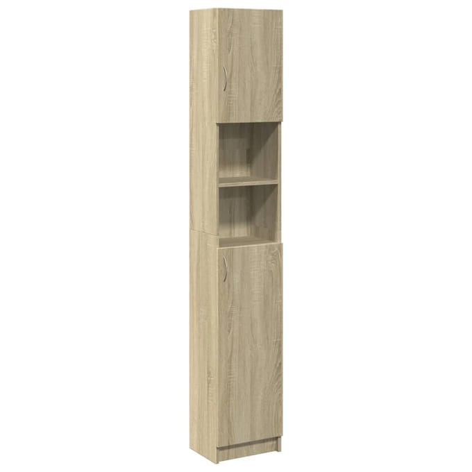 vidaXL - Badkamerkast - 32x25,5x190 - cm - spaanplaat - sonoma - eikenkleurig