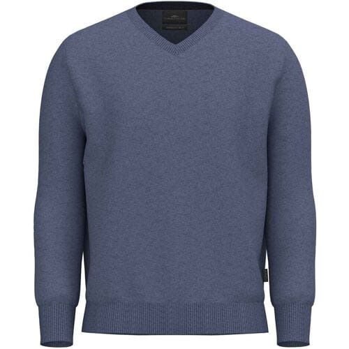 Fynch-Hatton Trui V-Neck Uni Color Cashmere Cloud Blue / male