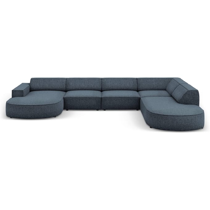 7-zitshoekbank Jodie rechts chenille afgerond | Micadoni Home
