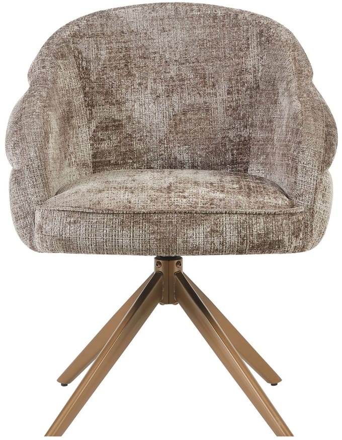Starfurn Eetkamerstoel Bella - Taupe/Brons - Draaibaar - Set van 2