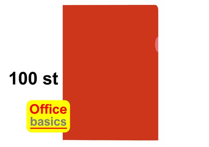 Insteekhoes L-map Office Basics - PP - 100 stuks - rood