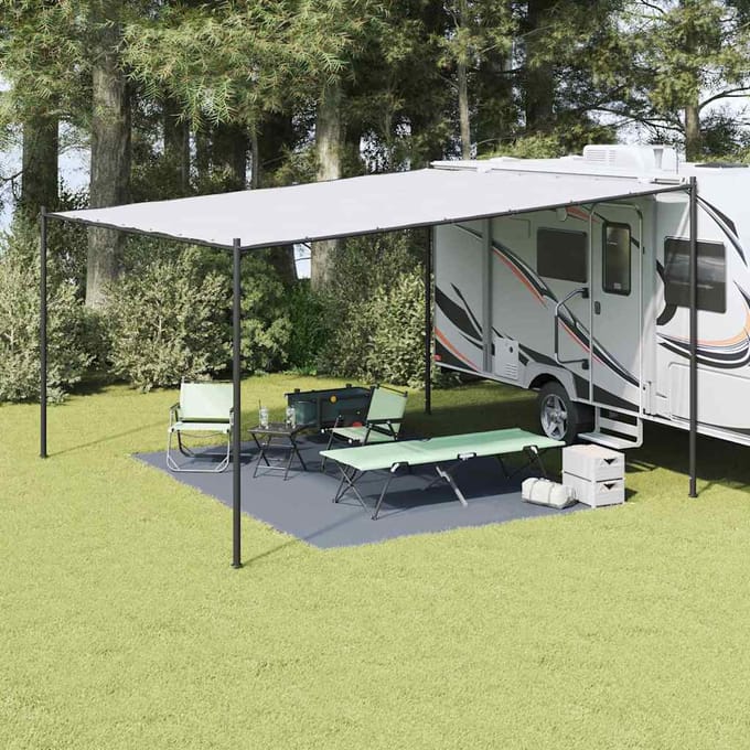 vidaXL - Tenttapijt - Blauw - en - Grijs - 400 - × - 300 - cm - Polyetheen